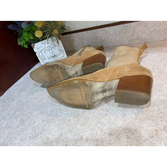 Matisse Flash Natural Suede Leather Pointed Mid-Calf Boots Western Size 7 - Picture 10 of 10